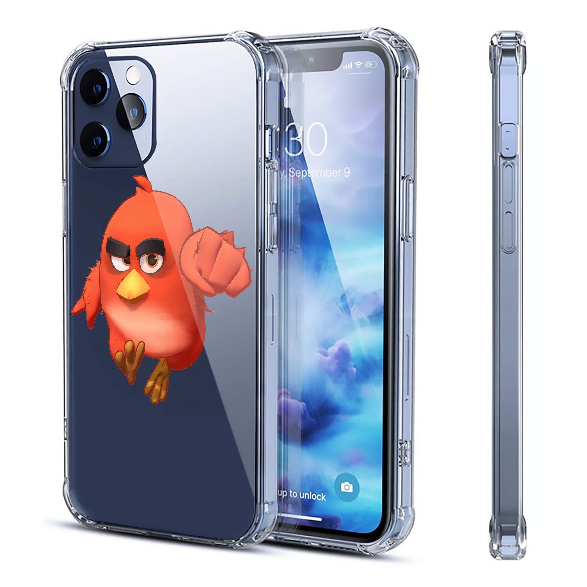 （画像用） Angry Birds アングリーバード 【iPhone 12シリーズ対応】透明スマホケース（クリアソフトケース）